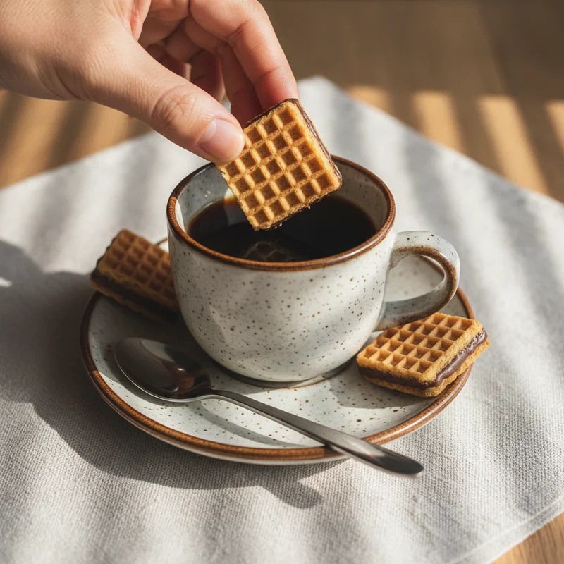 Cozy coffee moment with honey