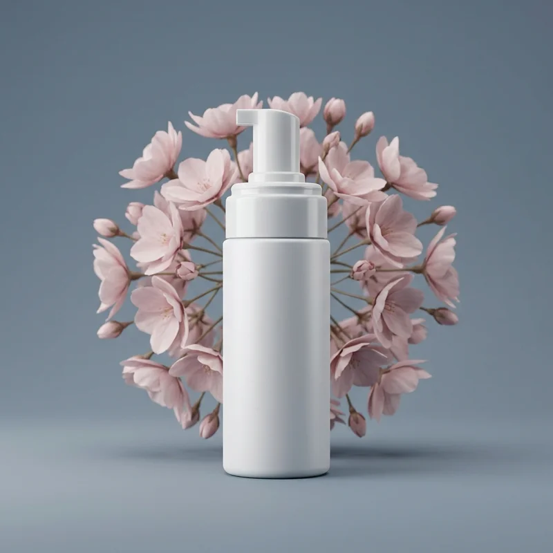 Elegant floral skincare bottle