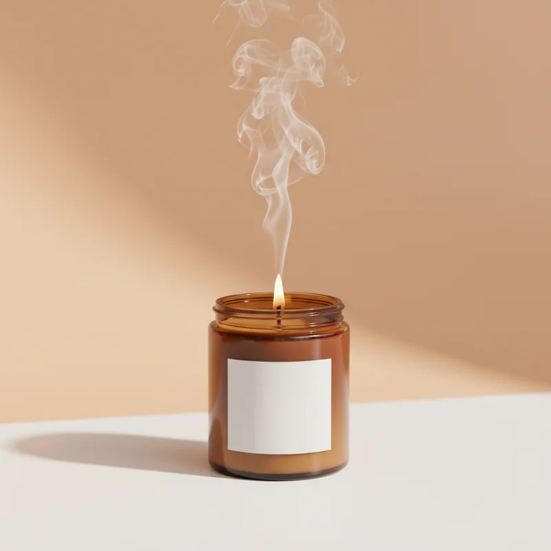 Aromatic candle with warm glow