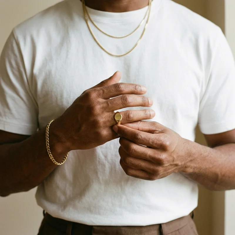 Sophisticated men's gold jewelry collection