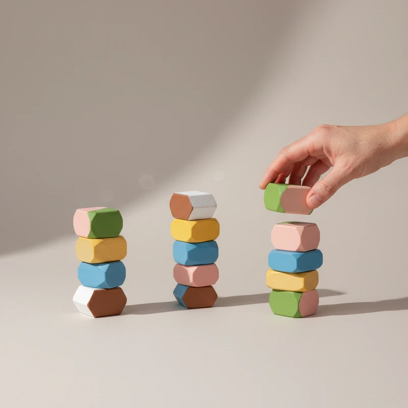 Playful Stacking Blocks | Product Photography Background Scene | Lume