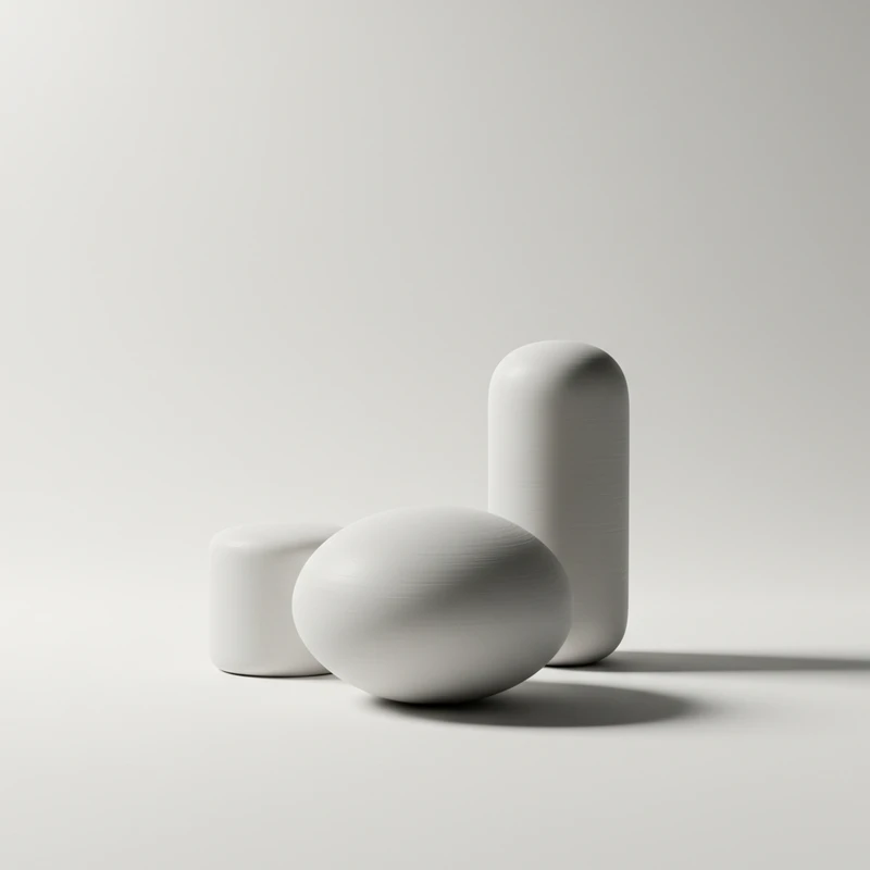 Serene White Sculptural Objects | Product Photography Background Scene ...